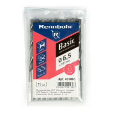 Сверло по металлу, ЦХ, 6,5 x101 мм, HSS-R, 10шт/уп, RENNBOHR BASIC PROM